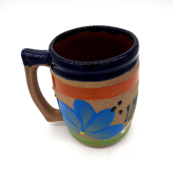 Large Mexican Pottery Stoneware 20 Oz Coffee Mug - Picture 3 of 6